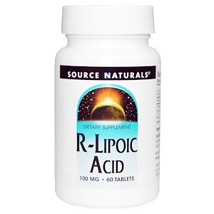 Source Naturals, R-липоевая кислота, 100 мг, 60 таблеток