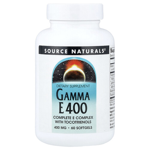 Source Naturals Gamma E 400, Complete E Complex with Tocotrienols, 60 Softgels