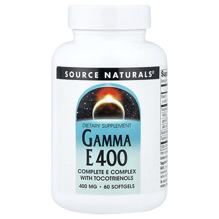 Source Naturals, Gamma E 400, полный комплекс витаминов группы E с токотриенолами, 60 капсул
