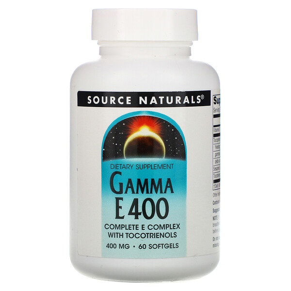 Source Naturals‏, Gamma E 400 Complex with Tocotrienols, 400 mg, 60 Softgels