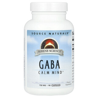 Source Naturals, Serene Science®, GABA, 750 mg, 90 Cápsulas