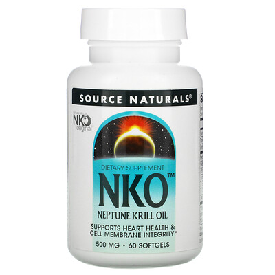 Source Naturals NKO крилевый жир Neptune 500 мг 60 мягких желатиновых капсул