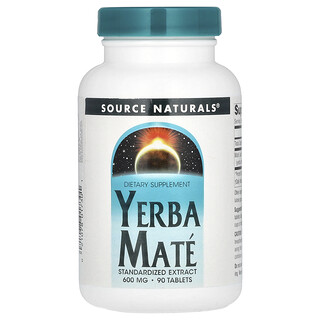 Source Naturals, Yerba Mate, 600 mg, 90 tablettia