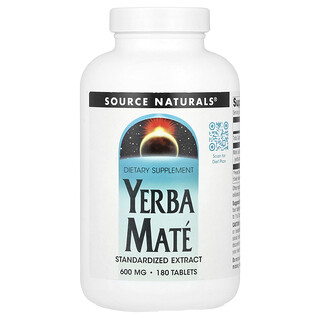 Source Naturals, Yerba Mate, 600 mg, 180 tabletter