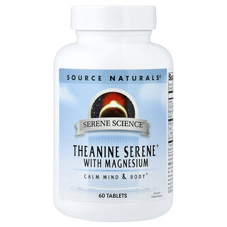 Source Naturals, Serene Science®, Theanine Serene® com Magnésio, 60 Comprimidos