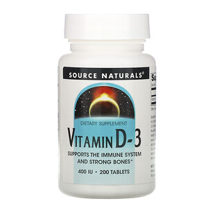 Отзывы о Сорс Начэралс, Vitamin D-3, 400 IU, 200 Tablets