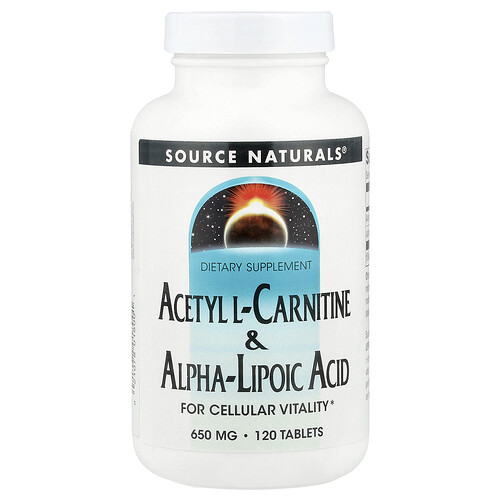 Source Naturals, Acetyl L-Carnitine & Alpha-Lipoic Acid, 650 mg, 120 Tablets