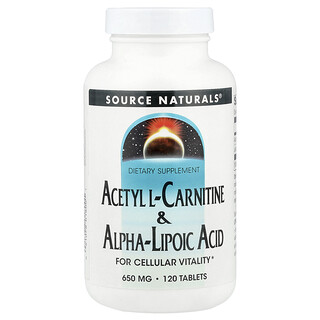 Source Naturals, Acetyl L-Carnitine & Alpha-Lipoic Acid, 120 Tablet