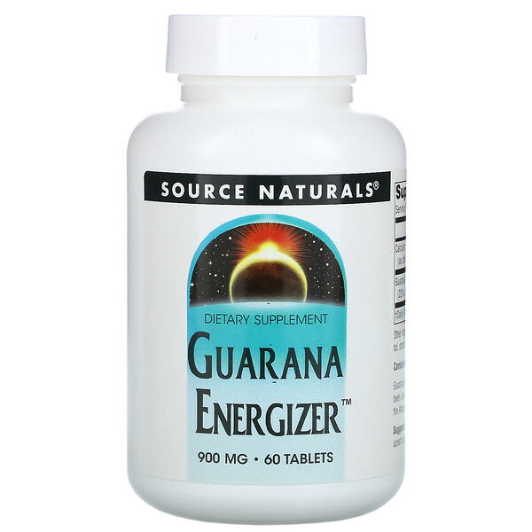 Source Naturals, Guarana Energizer, 900 мг, 60 таблеток