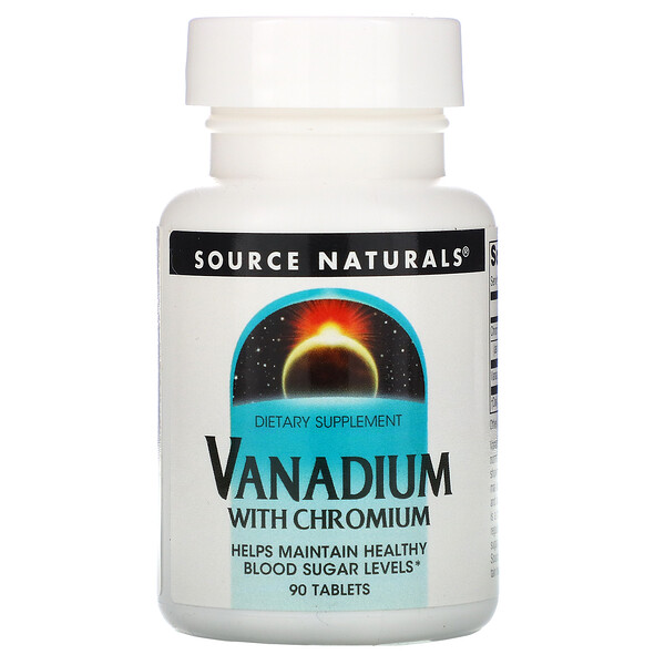 Source Naturals, Vanadium avec chrome, 90 comprimés