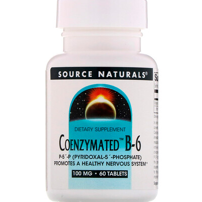 Source Naturals Ферментированный витамин B6, 100 мг, 60 таблеток