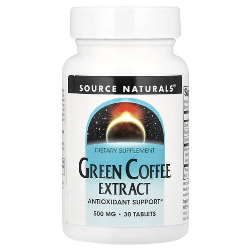 Source Naturals, Green Coffee Extract, 500 mg, 30 Tablets