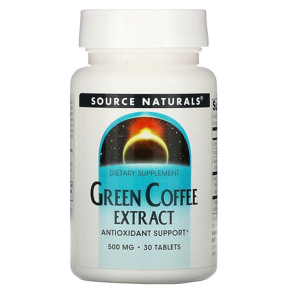 Source Naturals‏, مستخلص القهوة الخضراء، 500 ملغم، 30 حبة