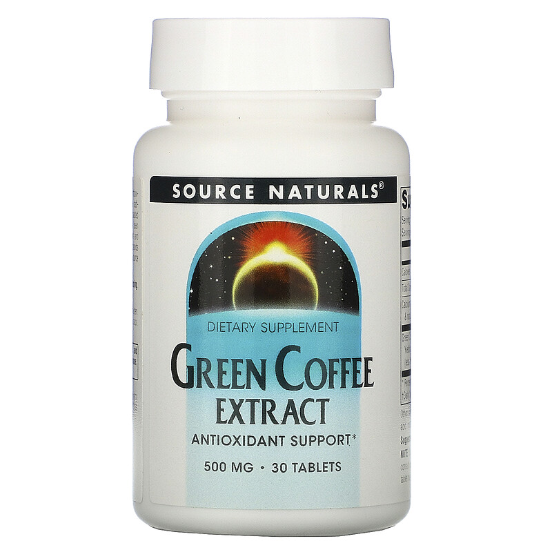 Source Naturals, Green Coffee Extract, 500 mg, 30 Tablets iHerb