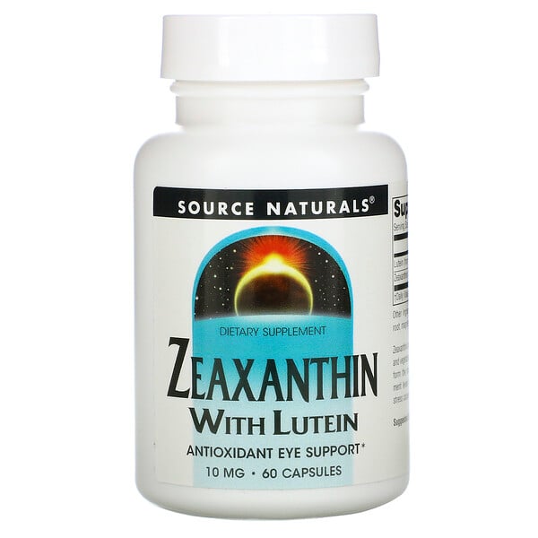Source Naturals, зеаксантин с лютеином, 10 мг, 60 капсул