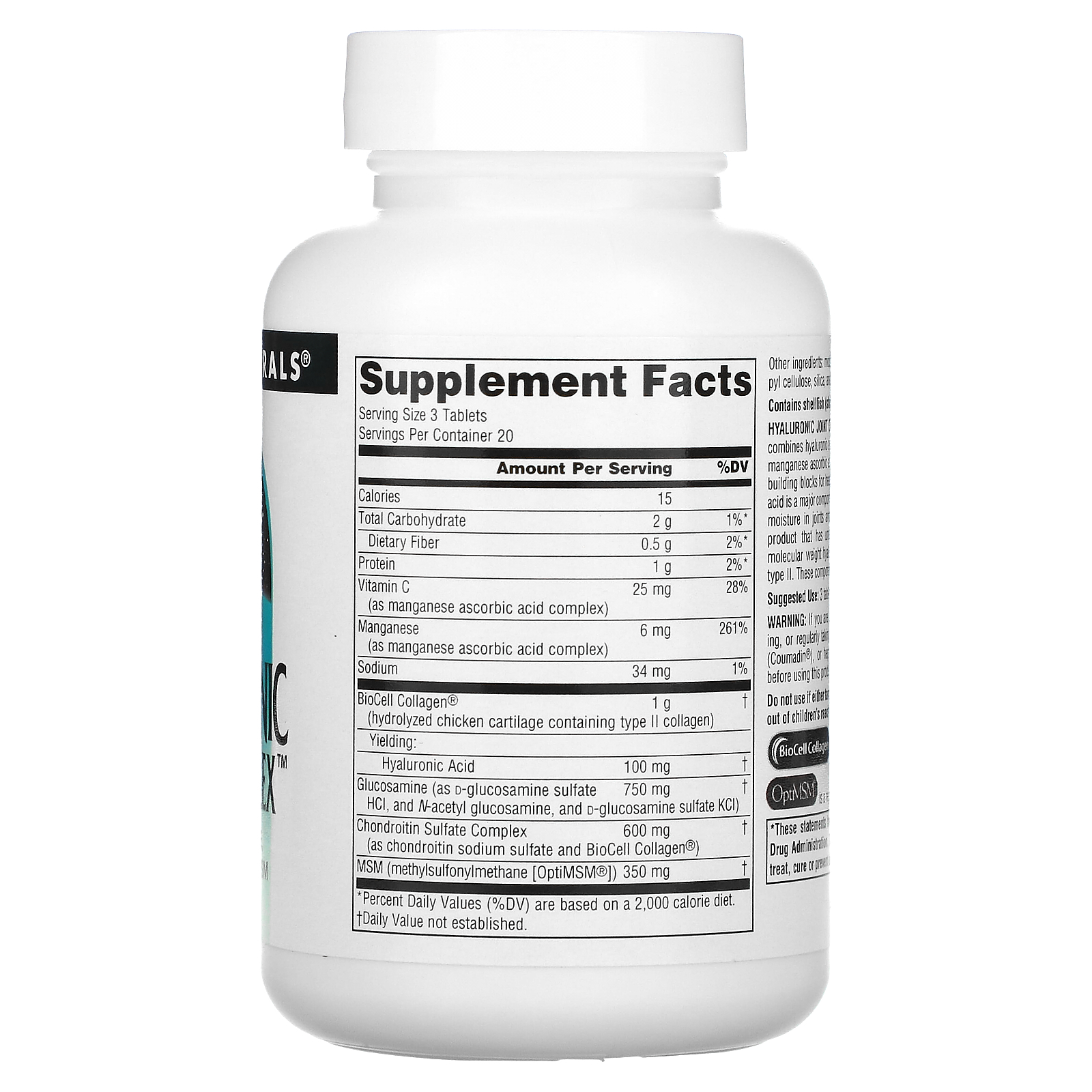 Source Naturals, Hyaluronic Joint Complex with Glucosamine, Chondroitin
