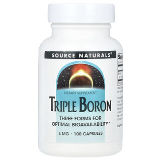 Source Naturals, потрійний бор, 3 мг, 100 капсул