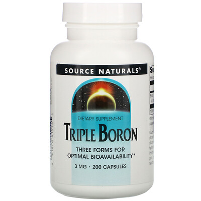 Source Naturals Triple Boron, 3 мг, 200 капсул