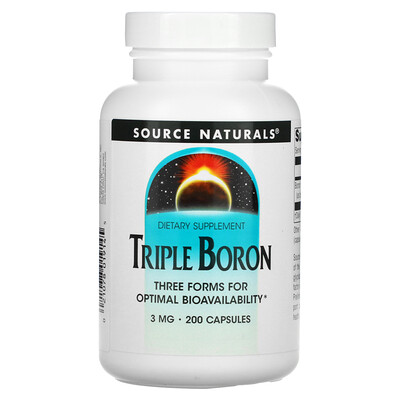 

Source Naturals Triple Boron, 3 мг, 200 капсул