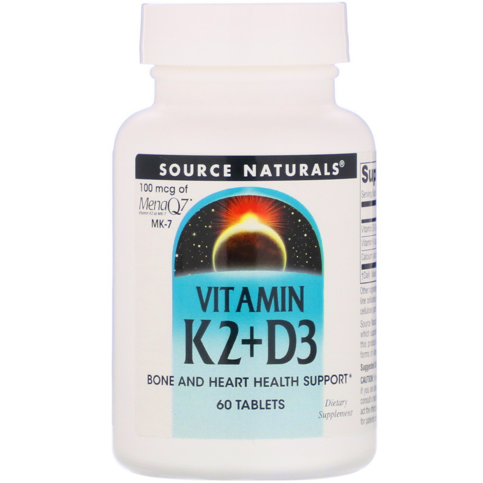 Source Naturals Vitamin K2 D3 100 Mcg 60 Tablets Iherb