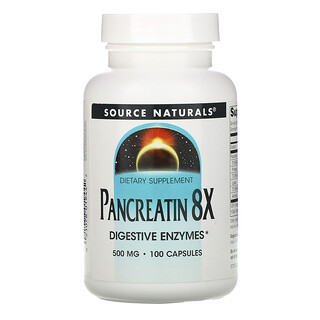 Source Naturals, パンクレアチン8X、500 mg、100カプセル