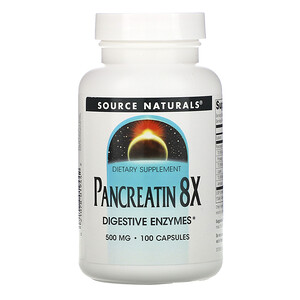 Сорс Начэралс, Pancreatin 8X, 500 mg, 100 Capsules отзывы покупателей