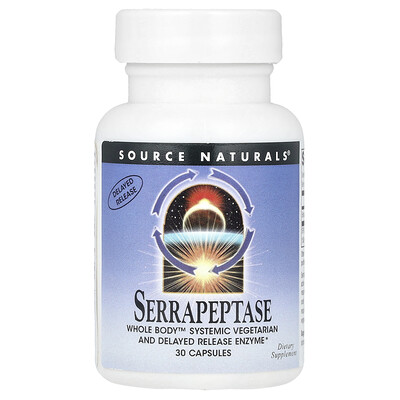Source Naturals  Serrapeptase  120 000 SPU  30 Capsules (60 000 SPU Per Capsule)