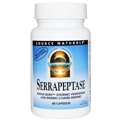 Source Naturals Серрапептаза, 60 капсул