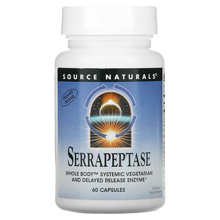 Source Naturals, セラペプターゼ（Serrapeptase）, 60カプセル