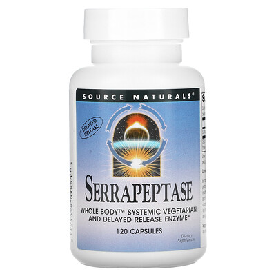 

Source Naturals Серрапептаза, 120 капсул