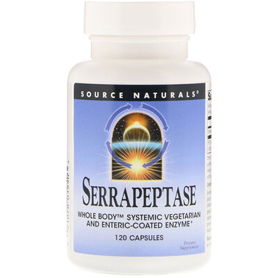 Source Naturals Серрапептаза, 120 капсул