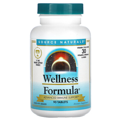 

Source Naturals Wellness Formula, улучшенная поддержка иммунитета, 90 таблеток
