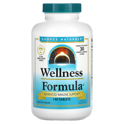

Source Naturals Wellness Formula, улучшенная поддержка иммунитета, 180 таблеток