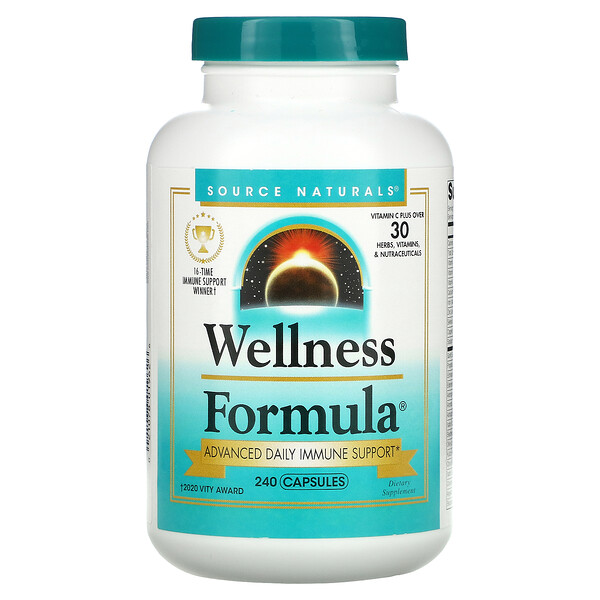 Source Naturals‏, Wellness Formula، تركيبة لدعم المناعة للاستخدام اليومي، 240 كبسولة