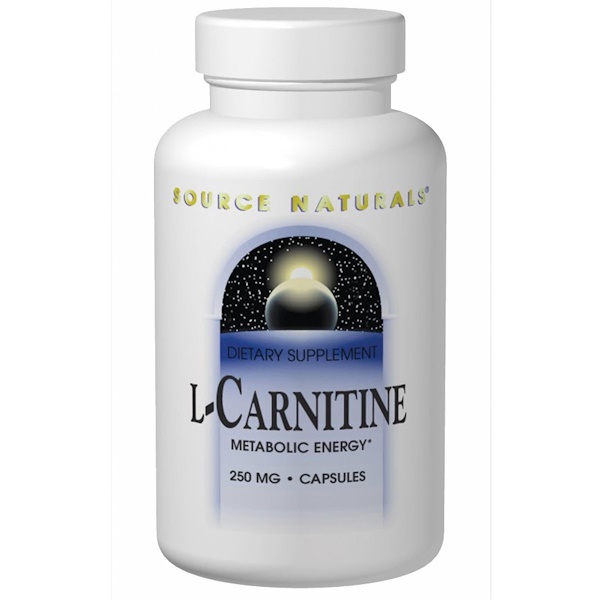 Source Naturals, L-карнитин, 250 мг, 120 капсул