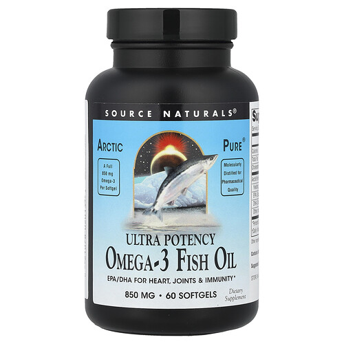 Source Naturals Arctic Pure® ウルトラポテンシー オメガ3 フィッシュオイル 850mg ソフトジェル60粒