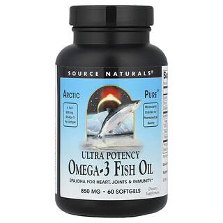 Source Naturals, Arctic Pure®, Εξαιρετικά Δυνατό Ιχθυέλαιο Ωμέγα-3, 850 mg, 60 Μαλακές Κάψουλες