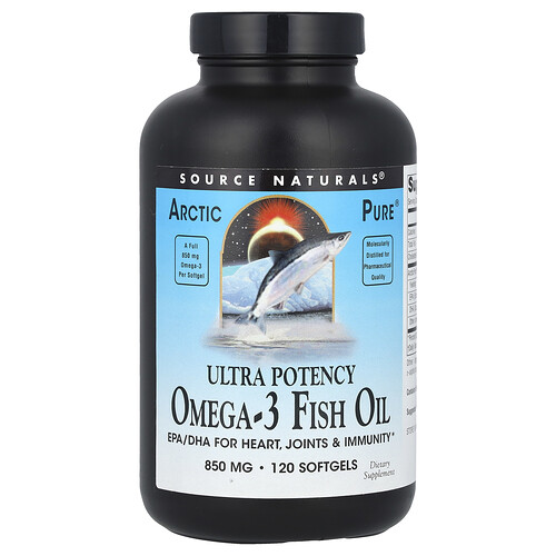 Source Naturals Arctic Pure® ウルトラポテンシー オメガ3フィッシュオイル 850mg ソフトジェル120粒