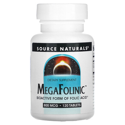 

Source Naturals MegaFolinic, 800 мкг, 120 таблеток