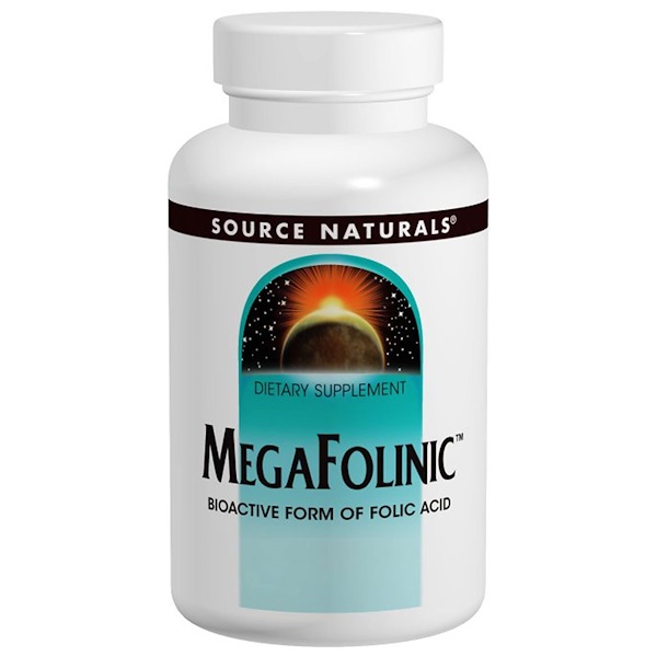 Source Naturals, MegaFolinic, 800 мкг, 120 таблеток