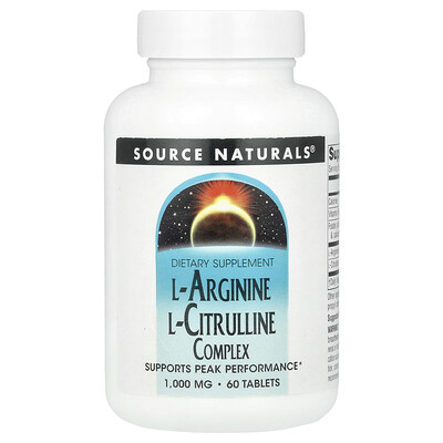 Source Naturals  L-Arginine L-Citrulline Complex  60 Tablets