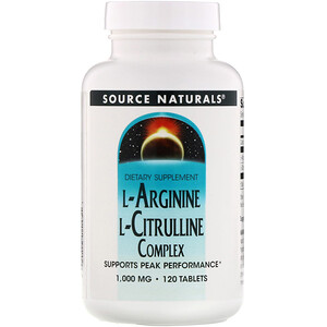 Сорс Начэралс, L-Arginine L-Citrulline Complex, 1,000 mg, 120 Tablets отзывы
