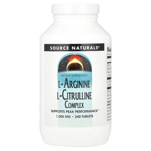 Source Naturals L-アルギニン L-シトルリン コンプレックス 1,000mg タブレット240粒
