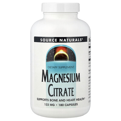 Source Naturals, Citrato de magnesio, 133 mg, 180 Cápsulas