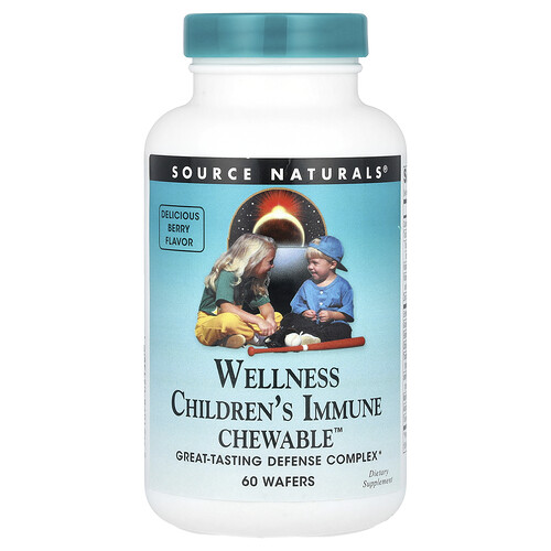 Source Naturals, Wellness Children's Immune Chewable™, Delicious Berry, 60 Wafers