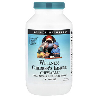 Source Naturals, Comprimidos masticables para favorecer el sistema inmunitario para niños, Baya, 120 obleas