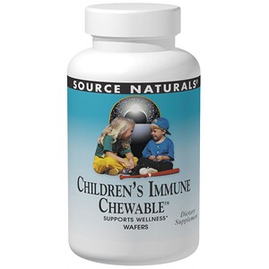Source Naturals, Wellness Children's Immune Chewable, со ягодным вкусом, 120 пластин