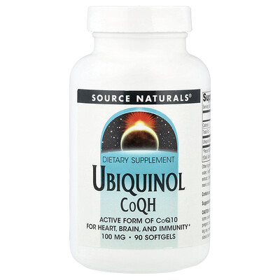 Source Naturals, Ubiquinol CoQH, 100 mg, 90 cápsulas blandas