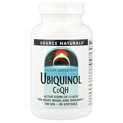 Ubiquinol CoQH, убіхінол, 100 мг, 90 капсул
