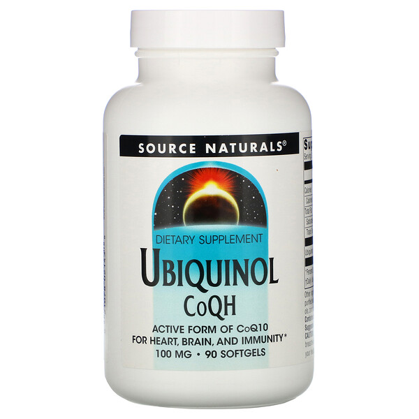Source Naturals, Убихинол CoQH​​, 100 мг, 90 капсул
